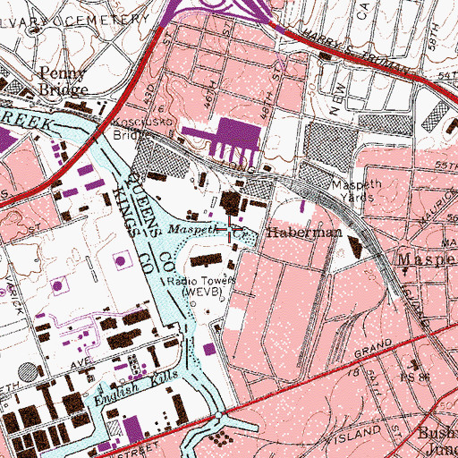 Topographic Map of Maspeth Creek, NY