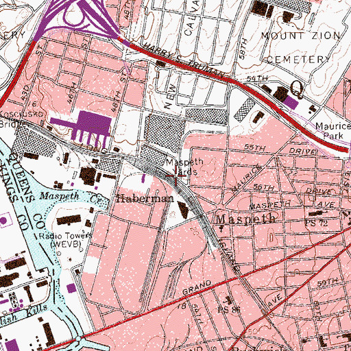 Topographic Map of Maspeth Yards, NY