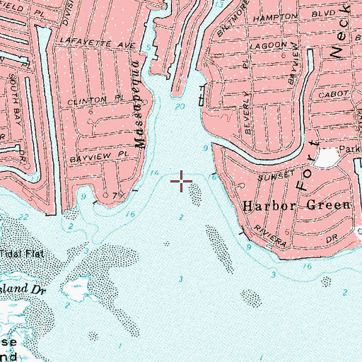 Topographic Map of Massapequa Creek, NY