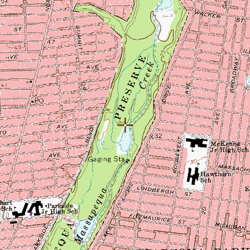 Topographic Map of Massapequa Preserve, NY