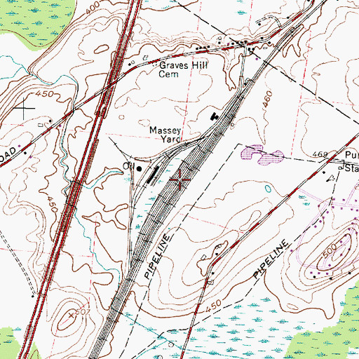 Topographic Map of Massey Yard, NY