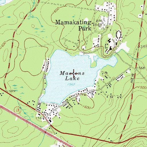 Topographic Map of Mastens Lake, NY