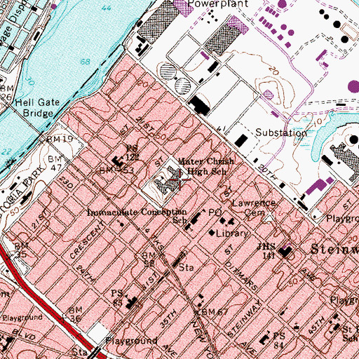 Topographic Map of Saint John's Preparatory School, NY