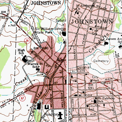 Topographic Map of Mathew Creek, NY