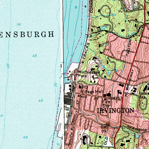 Topographic Map of Mathiessen Park, NY