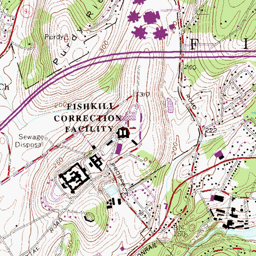 Topographic Map of Matawan Correctional Facility, NY