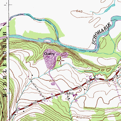 Topographic Map of Mattice Cemetery, NY