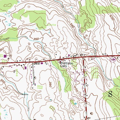 Topographic Map of Mattison Cemetery, NY