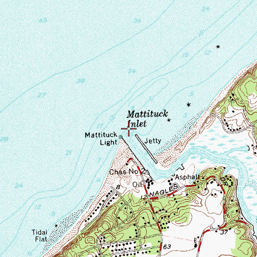 Topographic Map of Mattituck Creek, NY