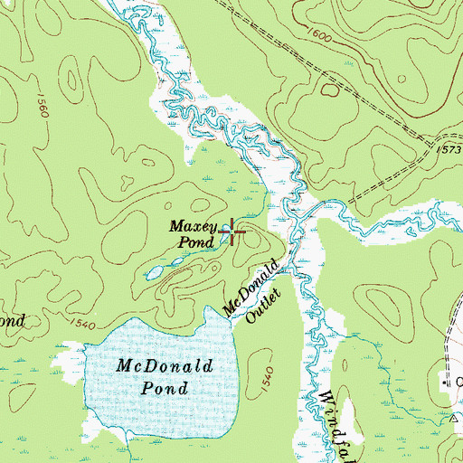 Topographic Map of Maxey Pond, NY