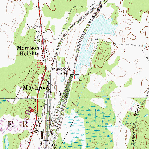 Topographic Map of Maybrook Yards, NY