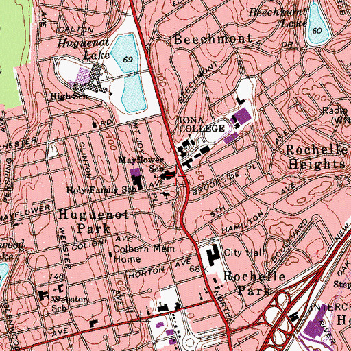 Topographic Map of Mayflower School, NY