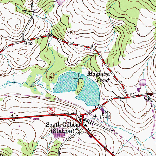 Topographic Map of Mayham Pond, NY