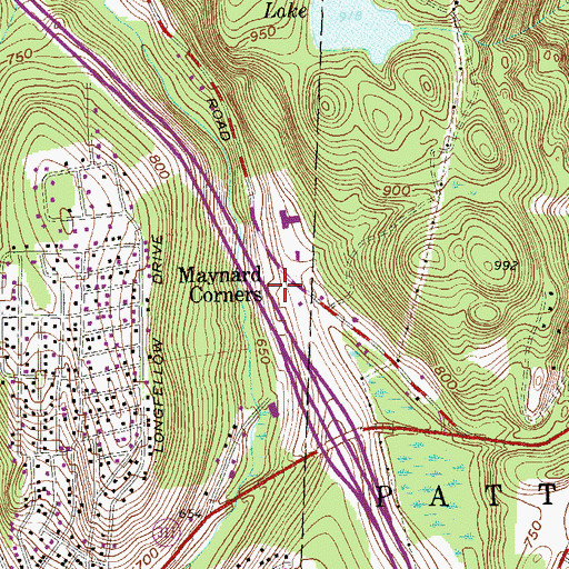 Topographic Map of Maynard Corners, NY