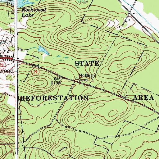 Topographic Map of McBeth Cemetery, NY