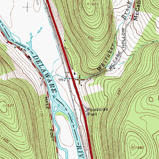 Topographic Map of McCabe Hollow, NY