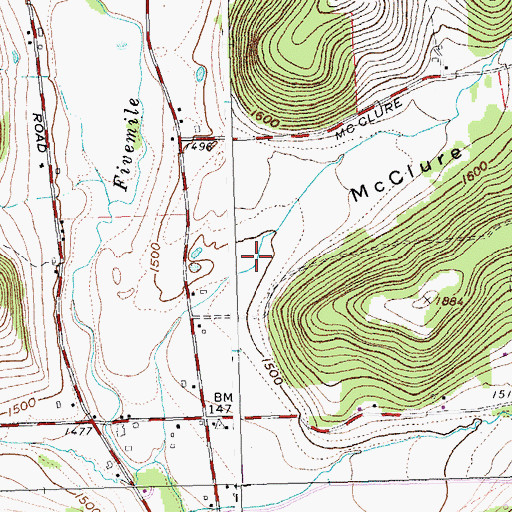 Topographic Map of McClure Hollow, NY
