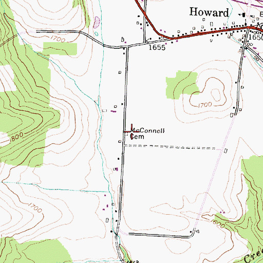 Topographic Map of McConnell Cemetery, NY