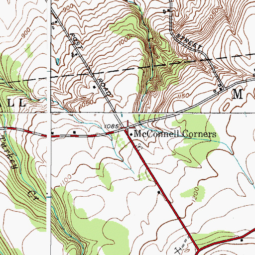 Topographic Map of McConnell Corners, NY