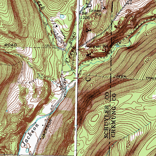 Topographic Map of McCorn Creek, NY