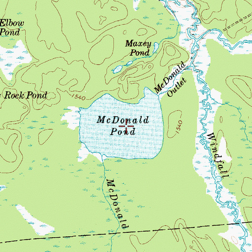 Topographic Map of McDonald Pond, NY