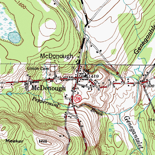 Topographic Map of McDonough, NY
