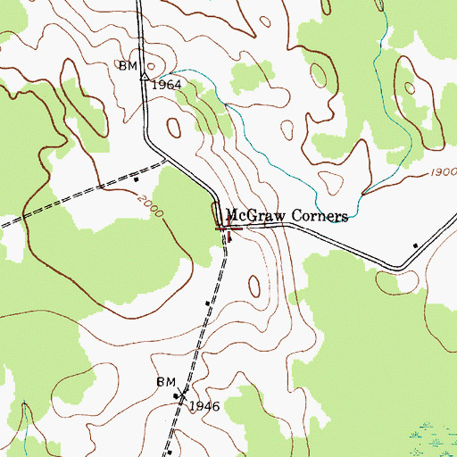 Topographic Map of McGraw Corners, NY