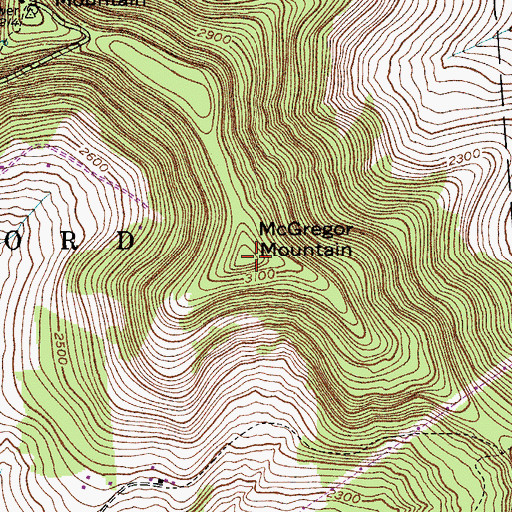 Topographic Map of McGregor Mountain, NY