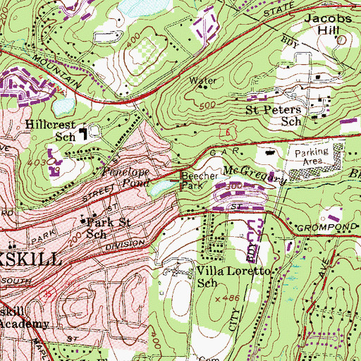 Topographic Map of McGregory Brook, NY