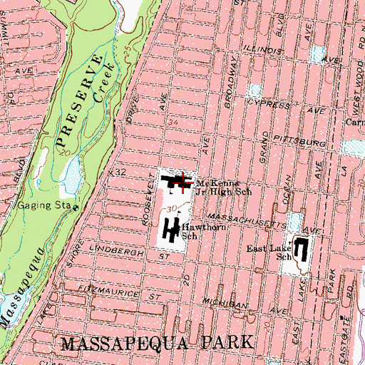 Topographic Map of McKenna Elementary School, NY
