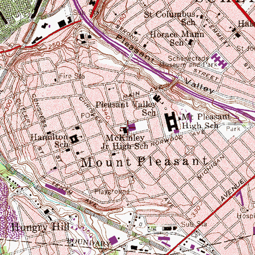 Topographic Map of Steinmetz Junior High School, NY