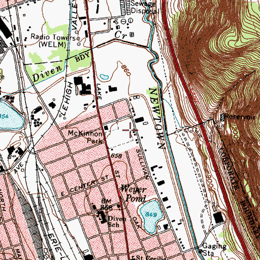 Topographic Map of McKinnon Park, NY