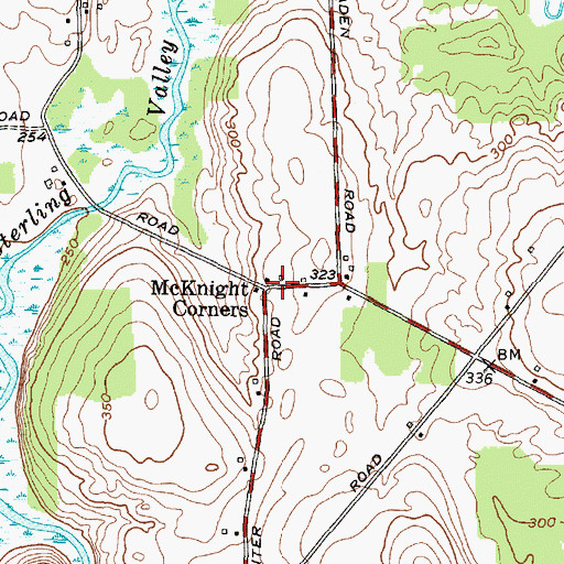 Topographic Map of McKnight Corners, NY