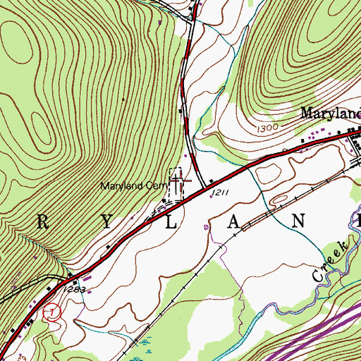 Topographic Map of Maryland Cemetery, NY