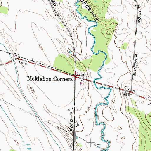 Topographic Map of McMahon Corners, NY