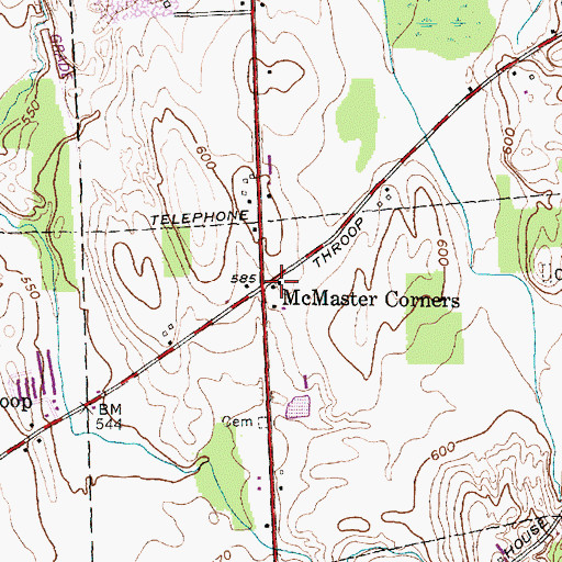Topographic Map of McMaster Corners, NY