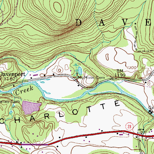 Topographic Map of McMinn Cemetery, NY