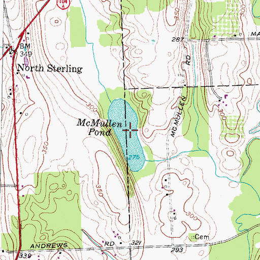 Topographic Map of McMullen Pond, NY