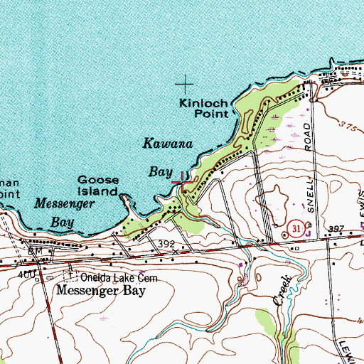 Topographic Map of Mead Creek, NY