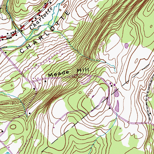 Topographic Map of Meade Hill, NY