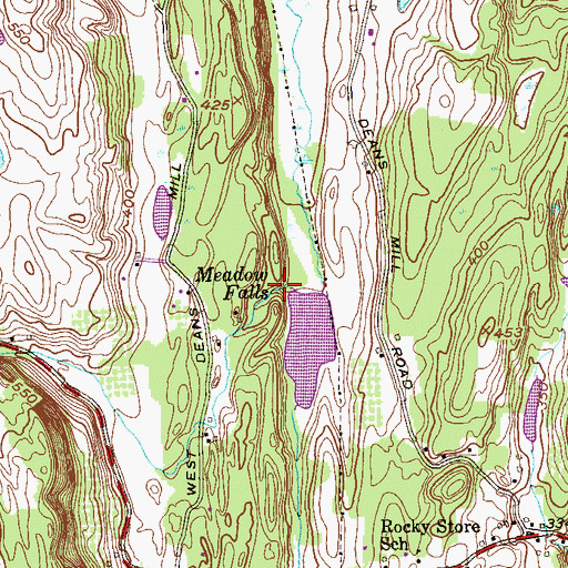 Topographic Map of Meadow Falls, NY