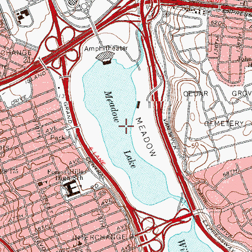 Topographic Map of Meadow Lake, NY