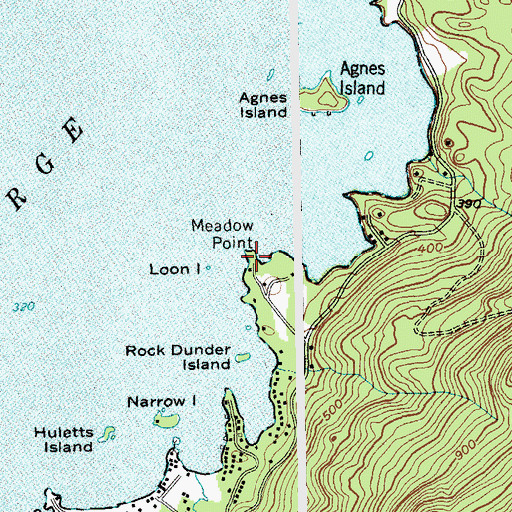 Topographic Map of Meadow Point, NY