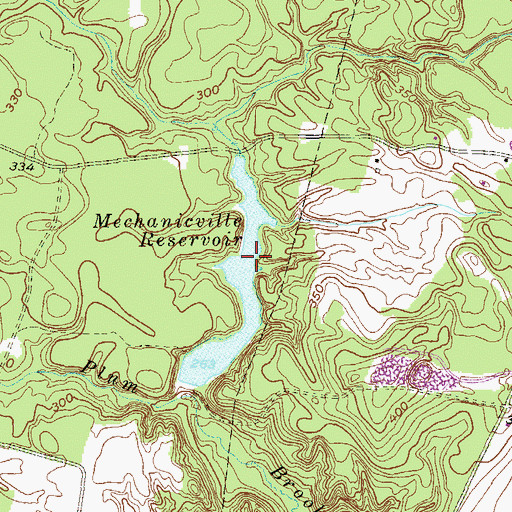 Topographic Map of Mechanicville Reservoir, NY