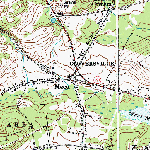 Topographic Map of Meco, NY