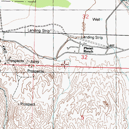 Topographic Map of Planet Ranch, AZ