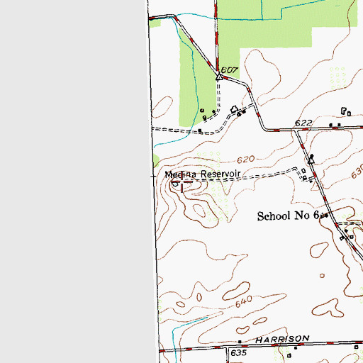 Topographic Map of Medina Reservoir, NY