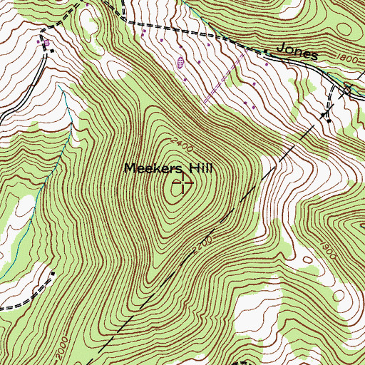 Topographic Map of Meekers Hill, NY