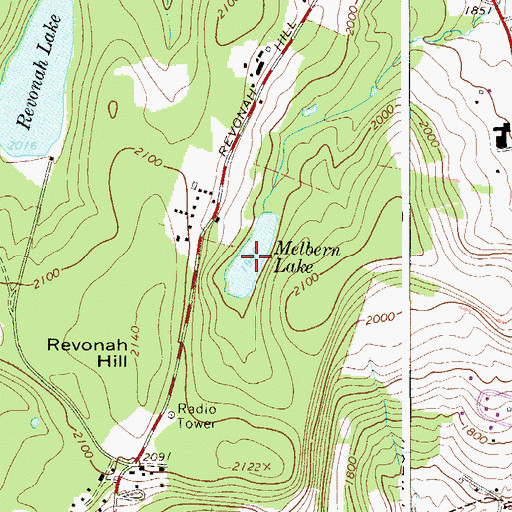 Topographic Map of Melbern Lake, NY