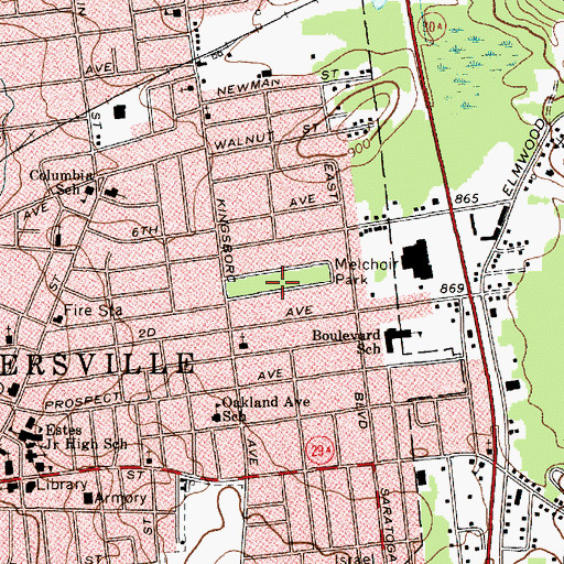Topographic Map of Melchoir Park, NY
